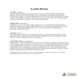 Prayer - Go Deeper - Lectio - Grades 6-8